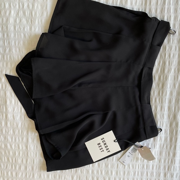 Aritiza Westley Pleated Black shorts - Picture 4 of 7